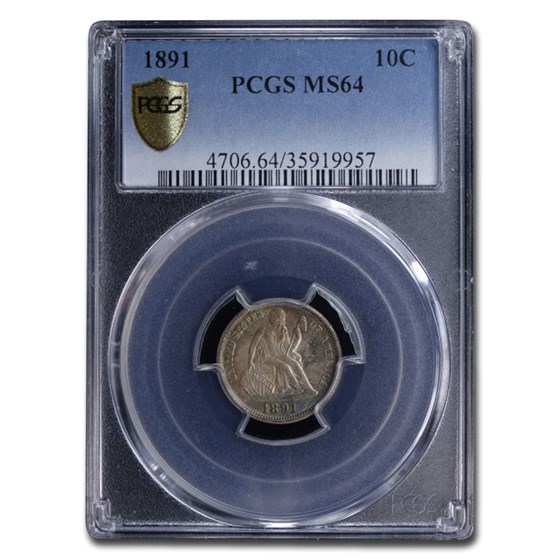 1891 Liberty Seated Dime MS-64 PCGS 1891 Liberty Seated Dime MS-64 PCGS